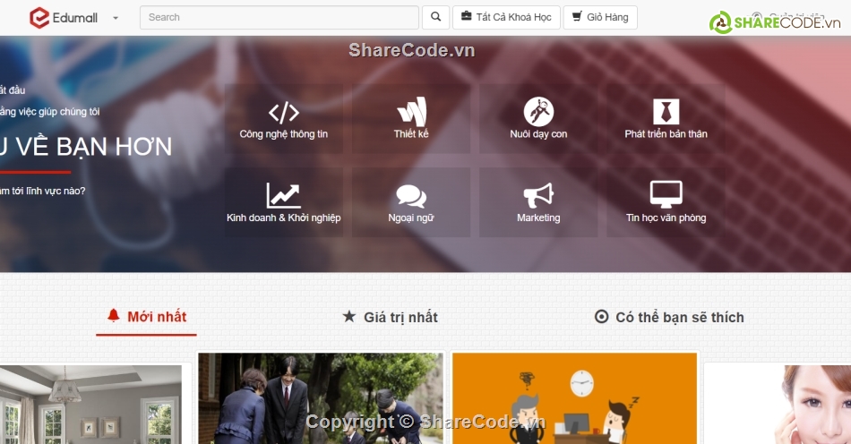 Source code web bán khóa học,đồ án web bán khóa học php & mysql,web khóa học bán online